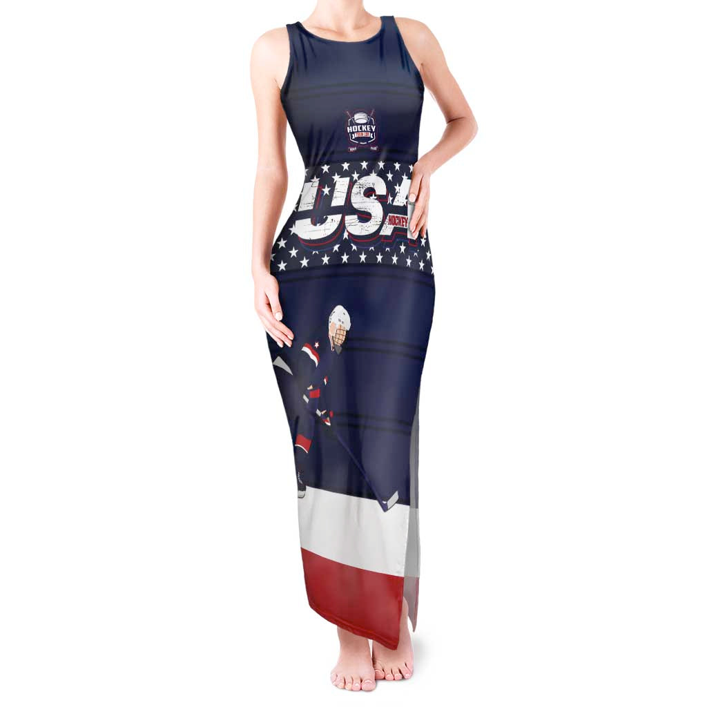 Custom USA Ice Hockey Tank Maxi Dress Go Champions