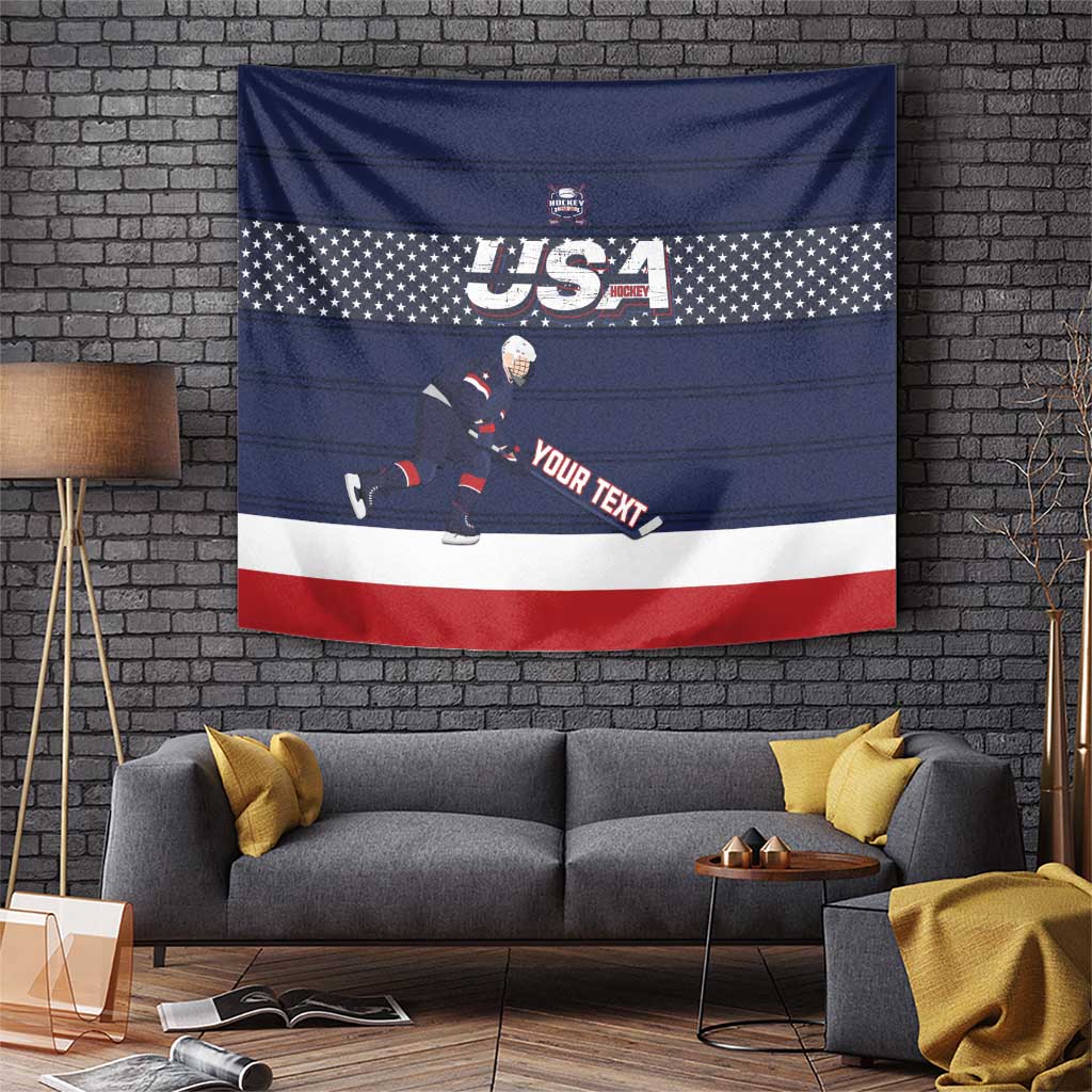 Custom USA Ice Hockey Tapestry Go Champions