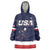 Custom USA Ice Hockey Wearable Blanket Hoodie Go Champions