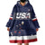 Custom USA Ice Hockey Wearable Blanket Hoodie Go Champions