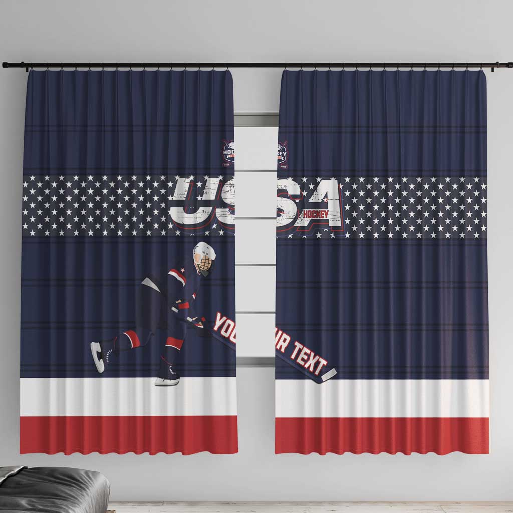 Custom USA Ice Hockey Window Curtain Go Champions