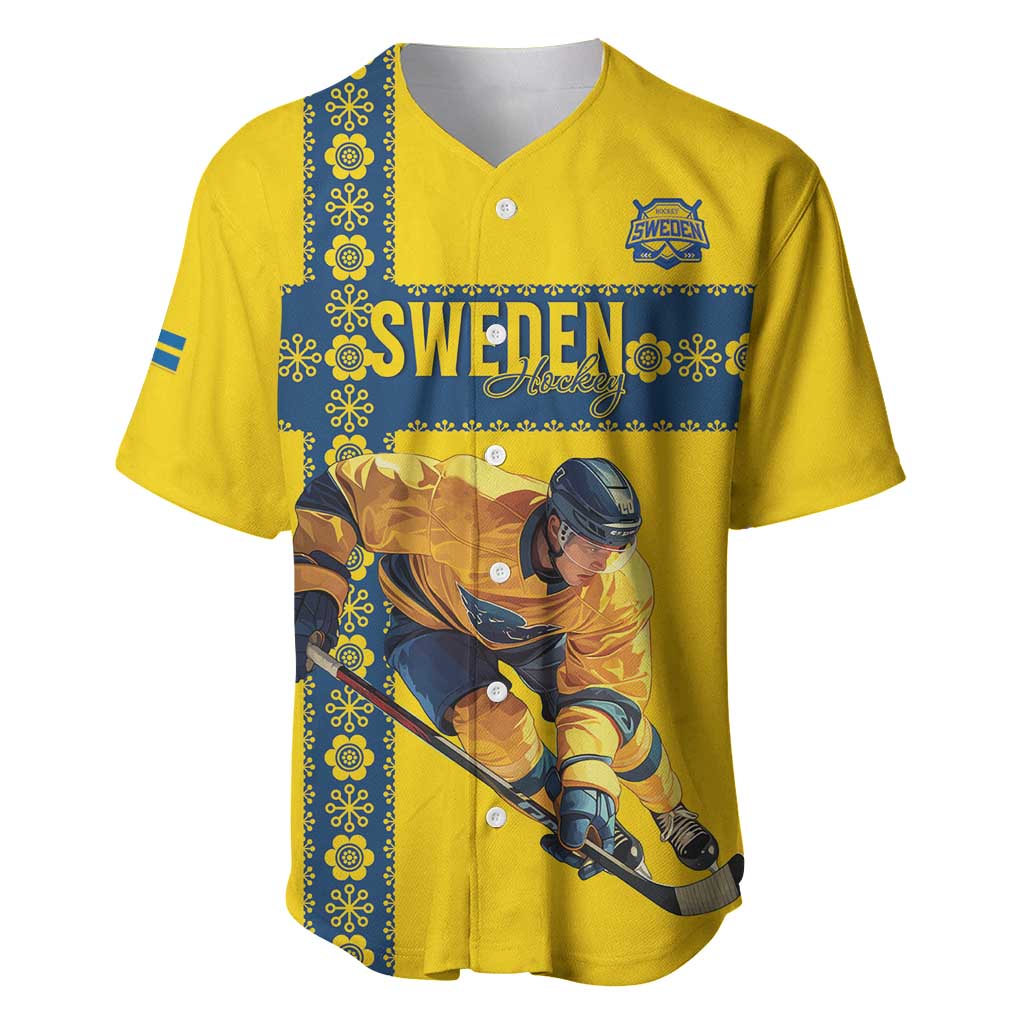 Custom Sweden Ice Hockey Baseball Jersey Go Tre Kronor