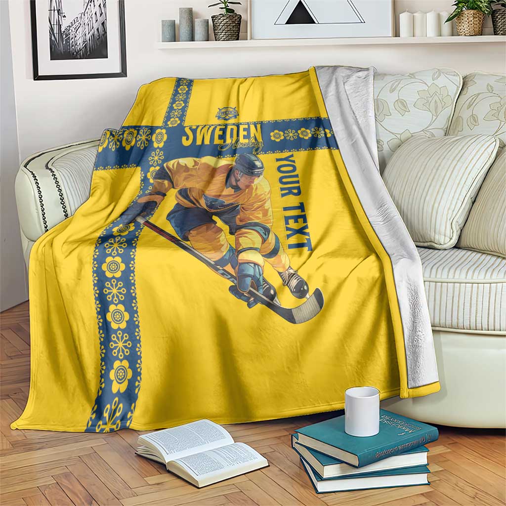 Custom Sweden Ice Hockey Blanket Go Tre Kronor