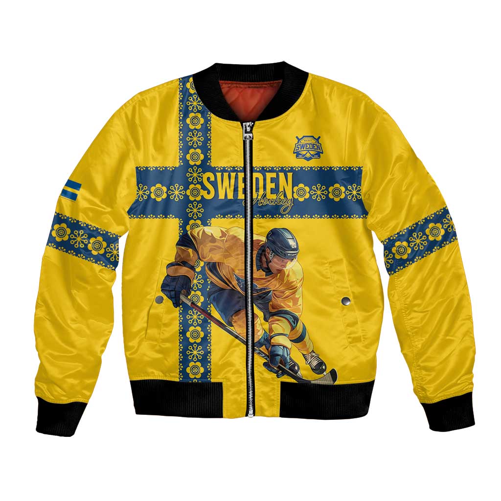 Custom Sweden Ice Hockey Bomber Jacket Go Tre Kronor