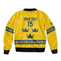 Custom Sweden Ice Hockey Bomber Jacket Go Tre Kronor