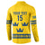 Custom Sweden Ice Hockey Button Sweatshirt Go Tre Kronor