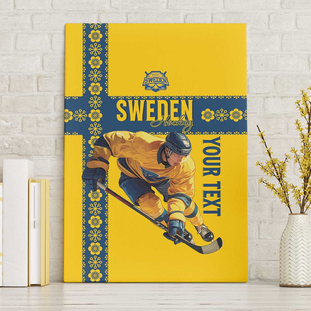 Custom Sweden Ice Hockey Canvas Wall Art Go Tre Kronor