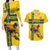 Custom Sweden Ice Hockey Couples Matching Long Sleeve Bodycon Dress and Hawaiian Shirt Go Tre Kronor