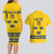 Custom Sweden Ice Hockey Couples Matching Long Sleeve Bodycon Dress and Hawaiian Shirt Go Tre Kronor