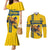 Custom Sweden Ice Hockey Couples Matching Mermaid Dress and Long Sleeve Button Shirt Go Tre Kronor