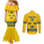 Custom Sweden Ice Hockey Couples Matching Mermaid Dress and Long Sleeve Button Shirt Go Tre Kronor