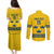 Custom Sweden Ice Hockey Couples Matching Puletasi and Long Sleeve Button Shirt Go Tre Kronor