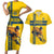 Custom Sweden Ice Hockey Couples Matching Short Sleeve Bodycon Dress and Hawaiian Shirt Go Tre Kronor