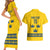 Custom Sweden Ice Hockey Couples Matching Short Sleeve Bodycon Dress and Hawaiian Shirt Go Tre Kronor