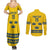 Custom Sweden Ice Hockey Couples Matching Summer Maxi Dress and Long Sleeve Button Shirt Go Tre Kronor