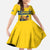 Custom Sweden Ice Hockey Family Matching Long Sleeve Bodycon Dress and Hawaiian Shirt Go Tre Kronor