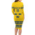 Custom Sweden Ice Hockey Family Matching Long Sleeve Bodycon Dress and Hawaiian Shirt Go Tre Kronor