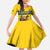 Custom Sweden Ice Hockey Family Matching Off The Shoulder Long Sleeve Dress and Hawaiian Shirt Go Tre Kronor