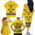 Custom Sweden Ice Hockey Family Matching Off The Shoulder Long Sleeve Dress and Hawaiian Shirt Go Tre Kronor