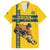 Custom Sweden Ice Hockey Family Matching Off The Shoulder Long Sleeve Dress and Hawaiian Shirt Go Tre Kronor