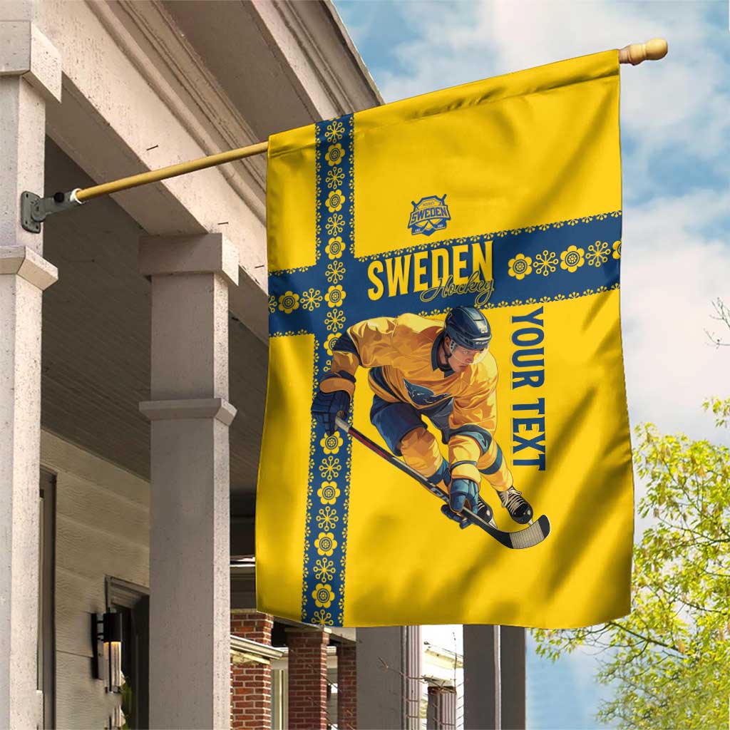 Custom Sweden Ice Hockey Garden Flag Go Tre Kronor