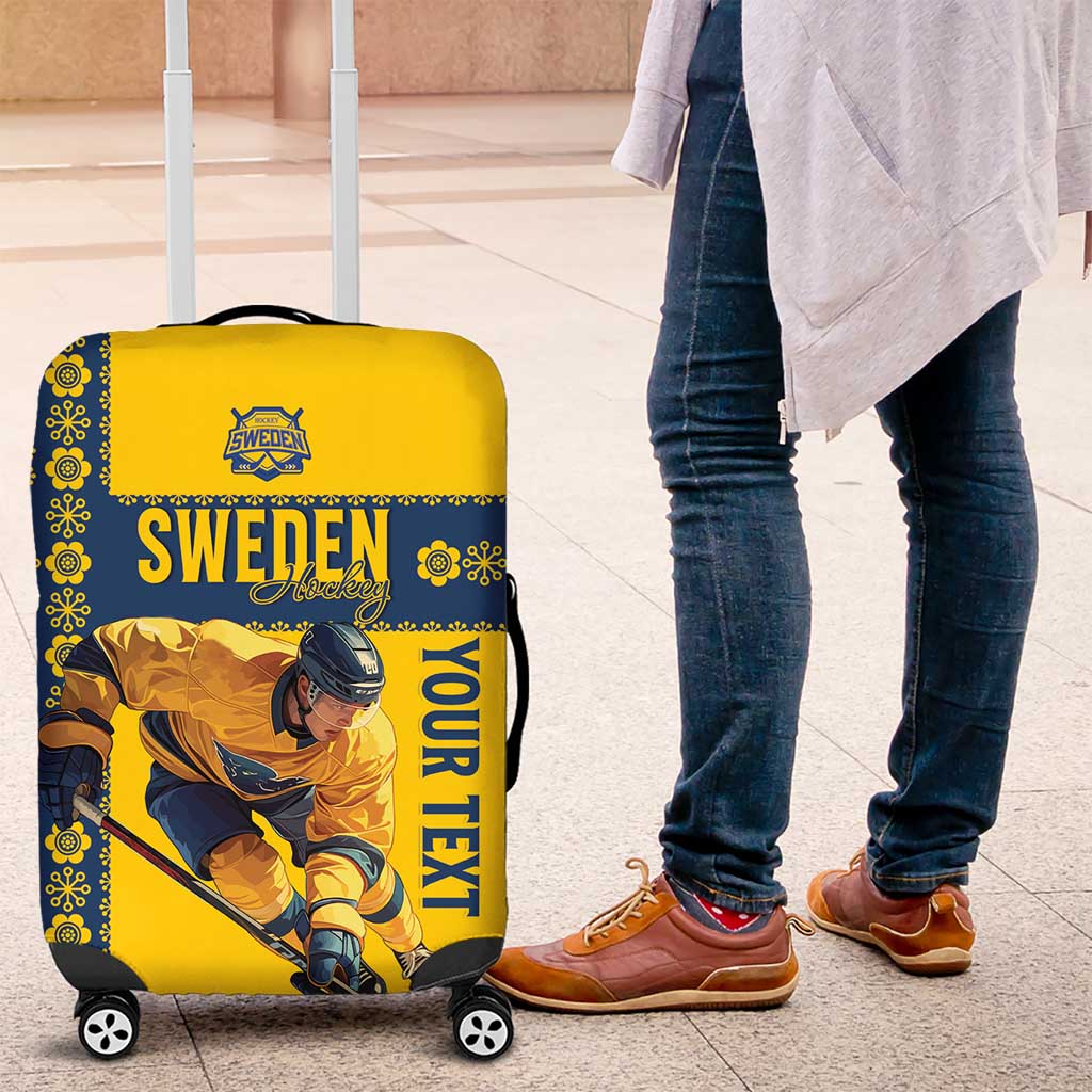 Custom Sweden Ice Hockey Luggage Cover Go Tre Kronor