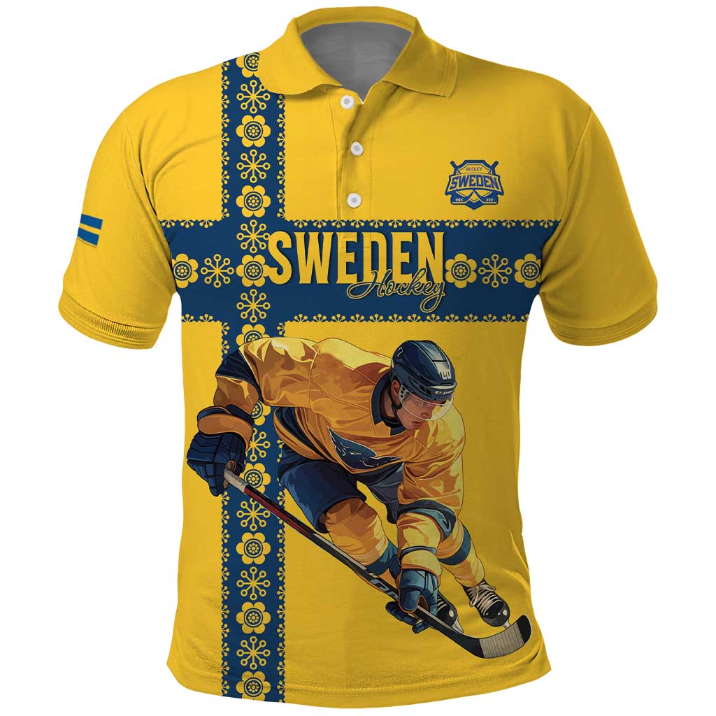 Custom Sweden Ice Hockey Polo Shirt Go Tre Kronor