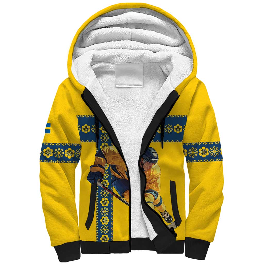 Custom Sweden Ice Hockey Sherpa Hoodie Go Tre Kronor