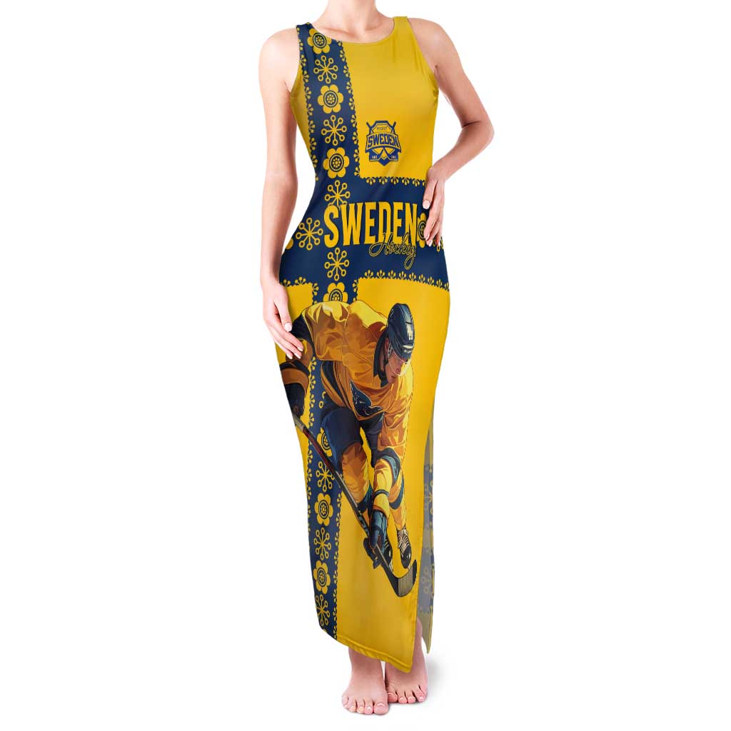 Custom Sweden Ice Hockey Tank Maxi Dress Go Tre Kronor