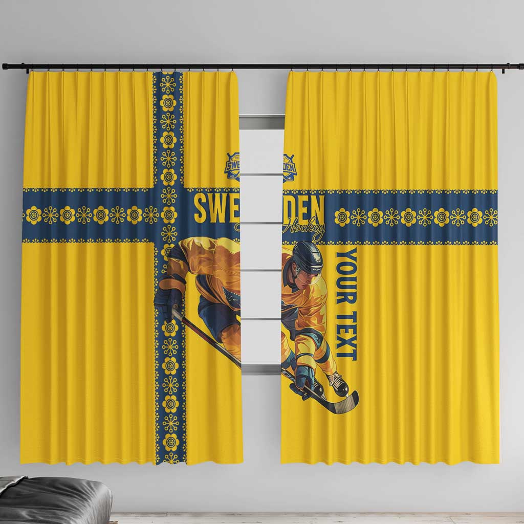 Custom Sweden Ice Hockey Window Curtain Go Tre Kronor