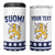 Custom Finland Ice Hockey 4 in 1 Can Cooler Tumbler Go Suomi Go