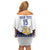 Custom Finland Ice Hockey Family Matching Off Shoulder Short Dress and Hawaiian Shirt Go Suomi Go