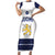 Custom Finland Ice Hockey Family Matching Short Sleeve Bodycon Dress and Hawaiian Shirt Go Suomi Go