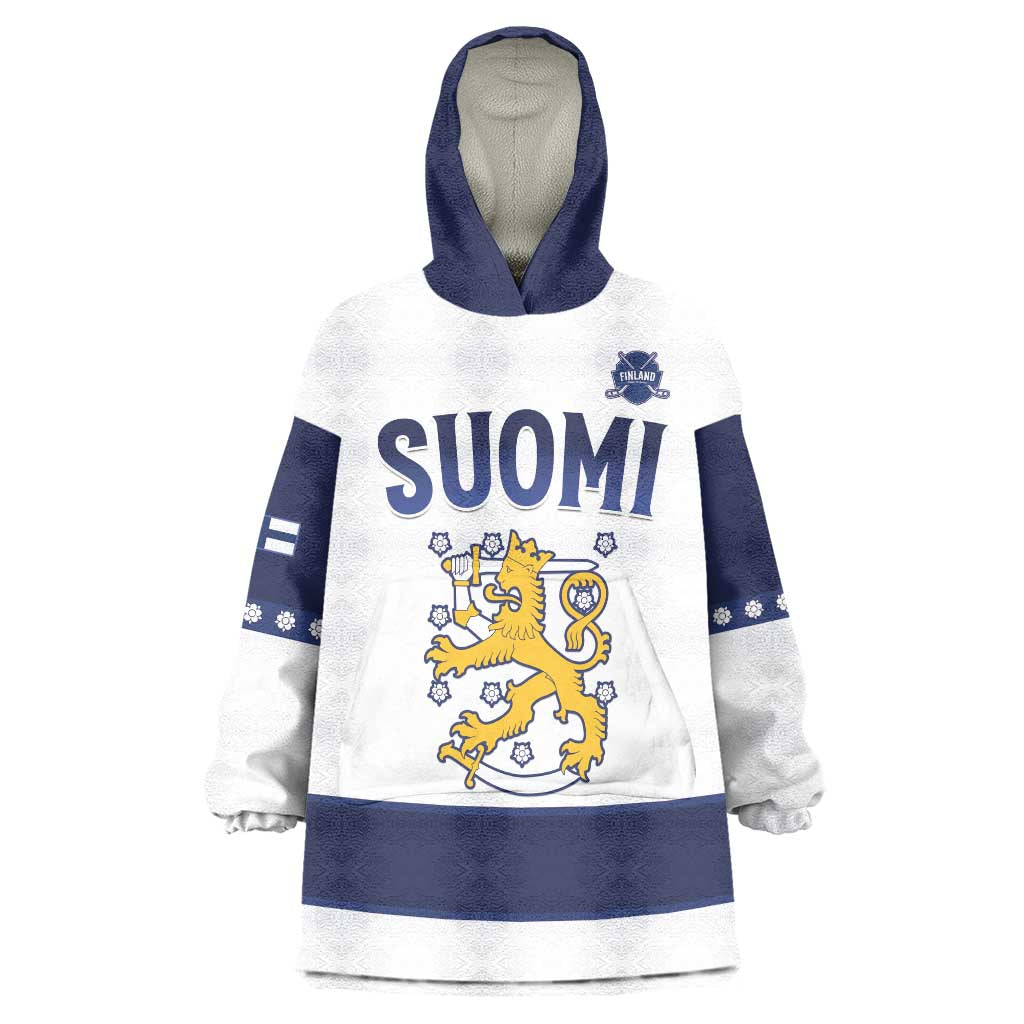 Custom Finland Ice Hockey Wearable Blanket Hoodie Go Suomi Go