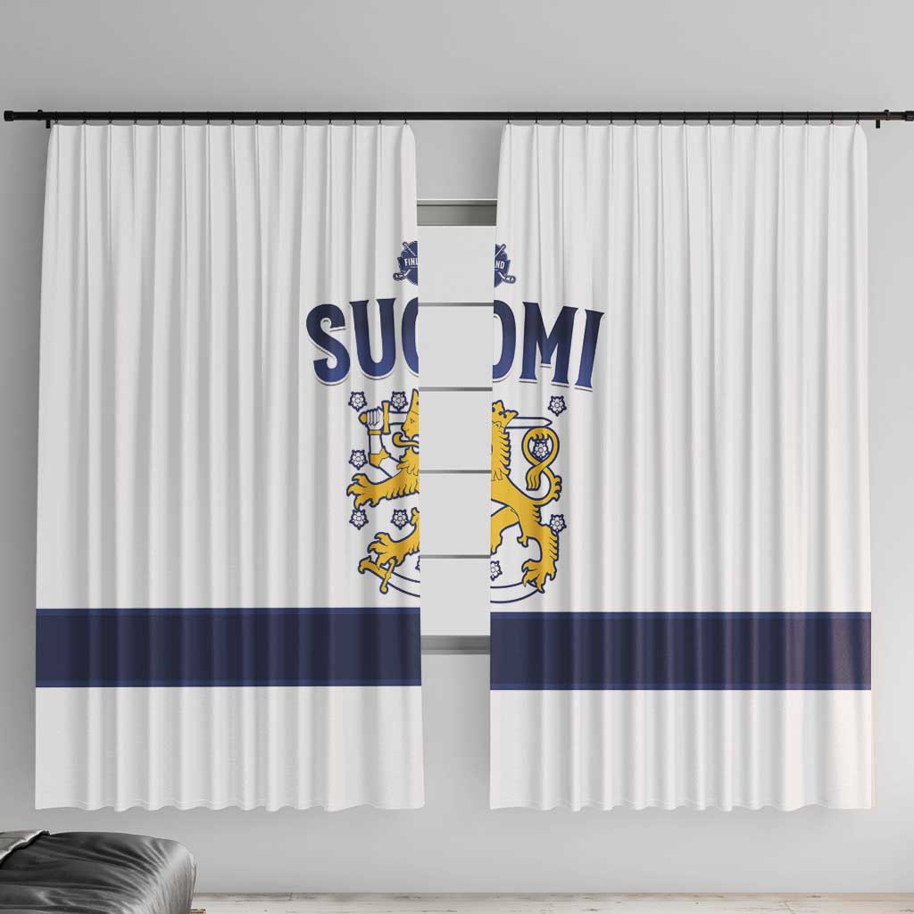 Finland Ice Hockey Window Curtain Go Suomi Go