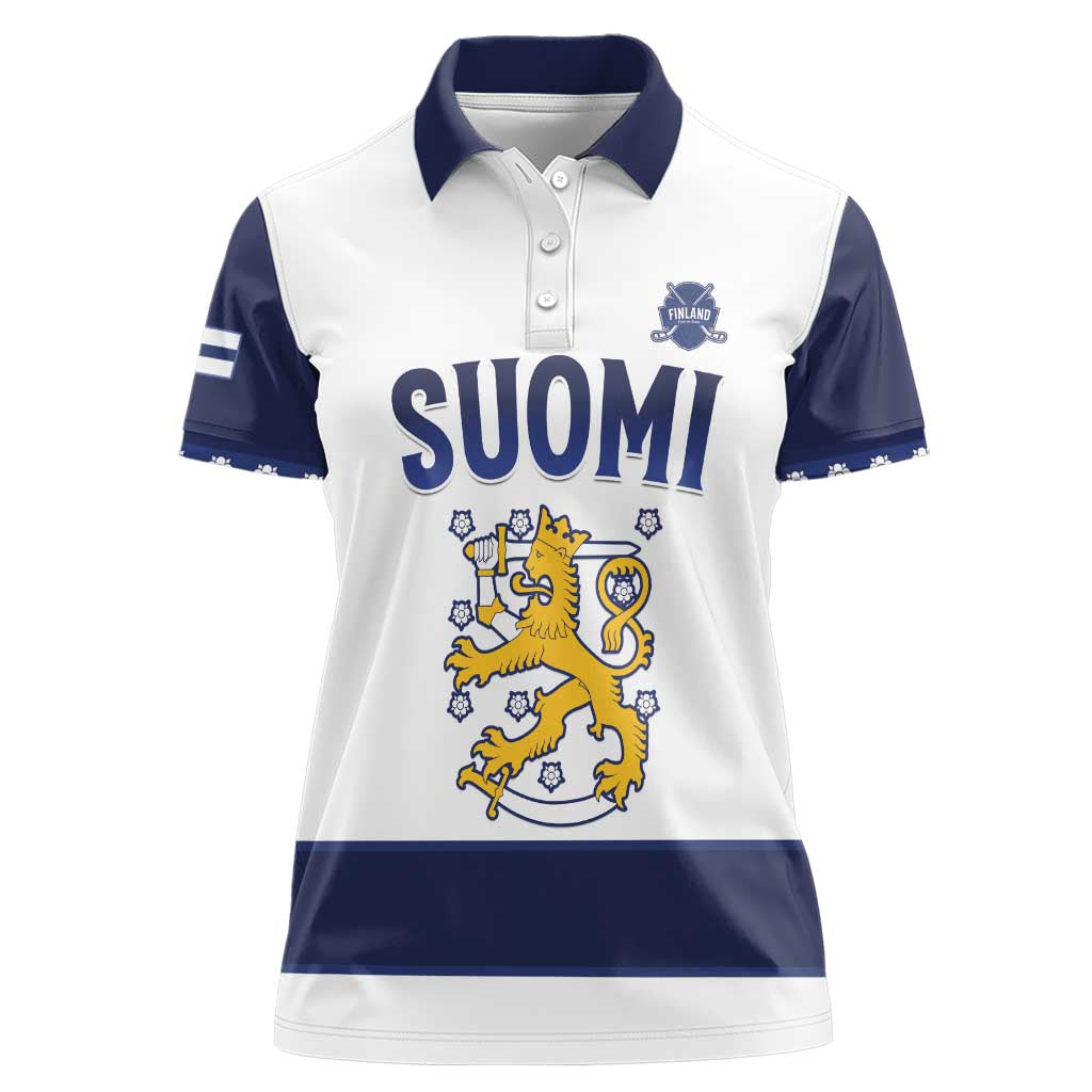 Custom Finland Ice Hockey Women Polo Shirt Go Suomi Go