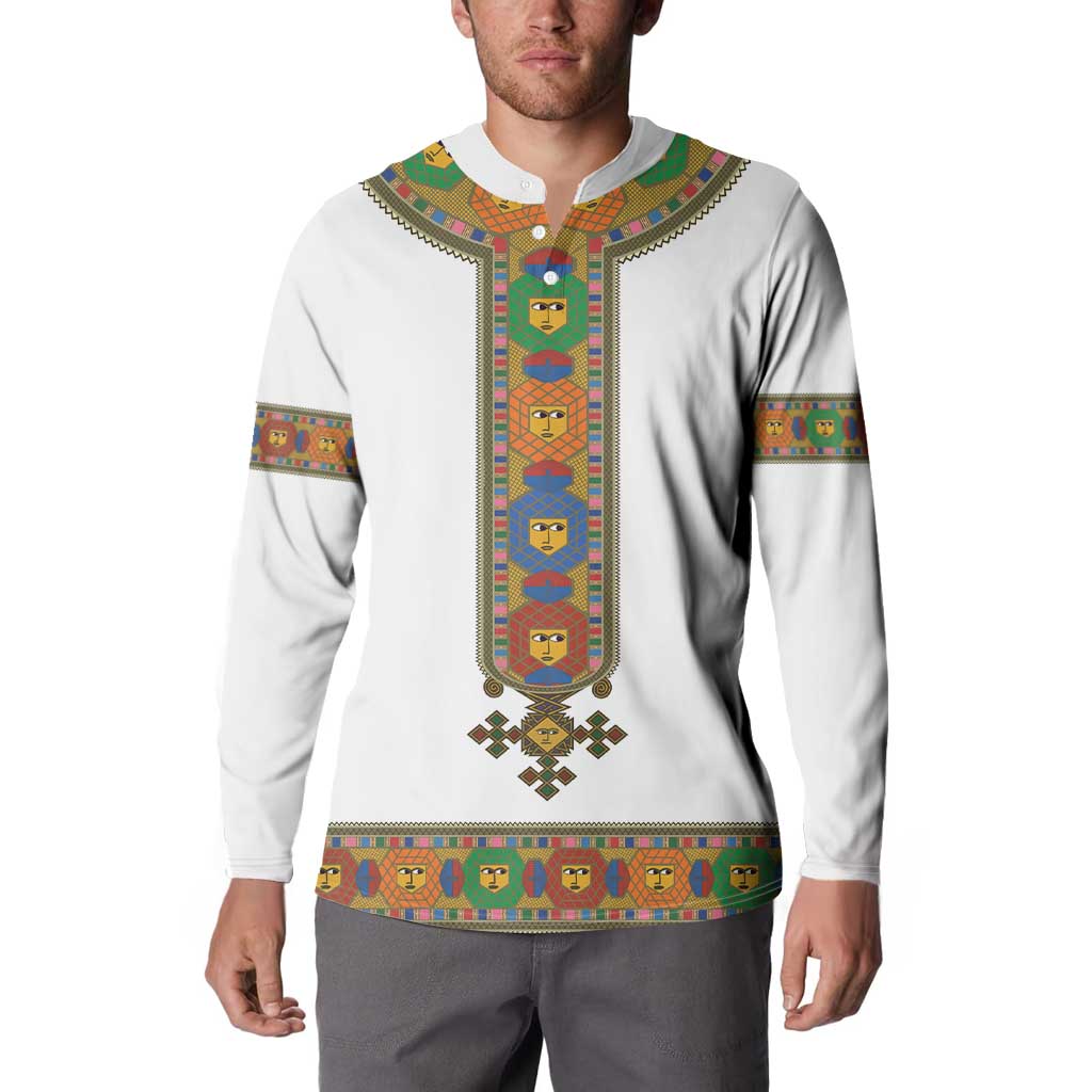 Ethiopia Saba Kemis Button Sweatshirt Habesha Style LT15