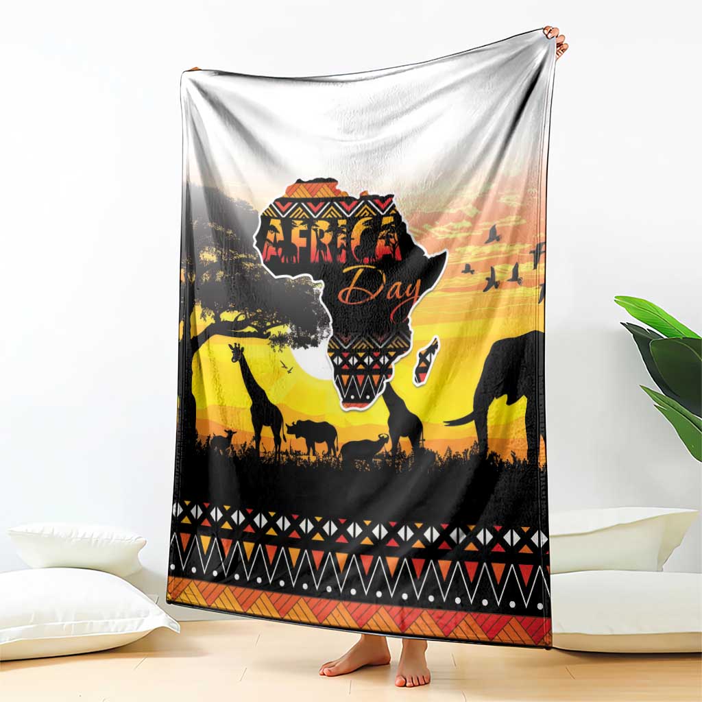 Happy Africa Day Blanket African Safari With Map