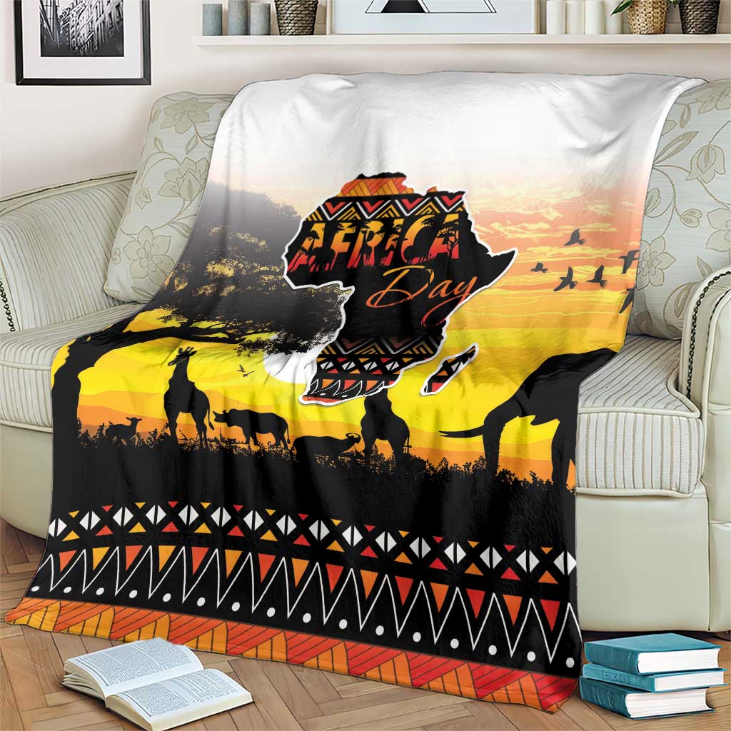 Happy Africa Day Blanket African Safari With Map