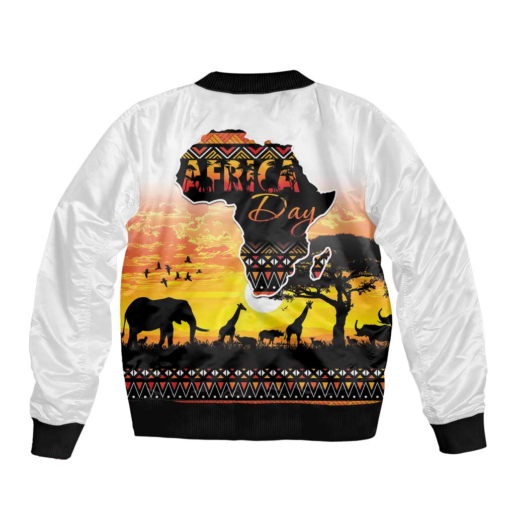 Happy Africa Day Bomber Jacket African Safari With Map