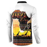 Happy Africa Day Button Sweatshirt African Safari With Map