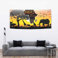 Happy Africa Day Tapestry African Safari With Map