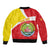Personalized Ethiopia Amhara Region Sleeve Zip Bomber Jacket Coat Of Arms With Map