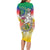 Comoros Mongoose Lemur Long Sleeve Bodycon Dress Coat Of Arms With Ylang Ylang