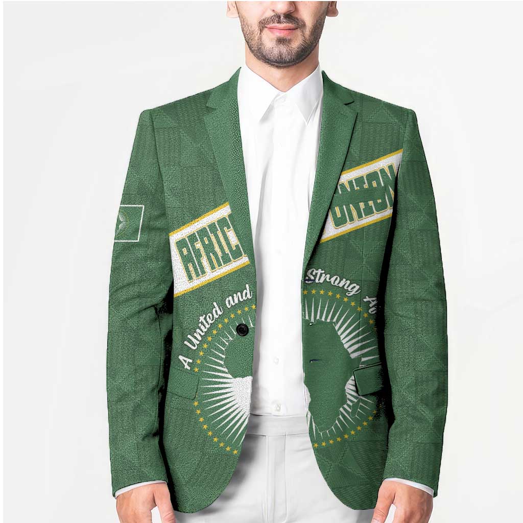 Personalized African Union Day Blazer Emblem With Kente Pattern - Wonder Print Shop