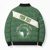 Personalized African Union Day Bomber Puffer Jacket Emblem With Kente Pattern - Wonder Print Shop