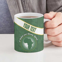 Personalized African Union Day Ceramic Mug Emblem With Kente Pattern - Wonder Print Shop