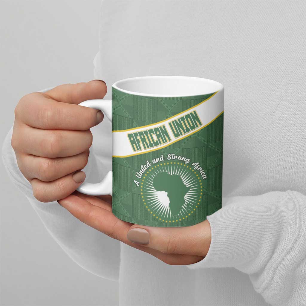 Personalized African Union Day Ceramic Mug Emblem With Kente Pattern - Wonder Print Shop
