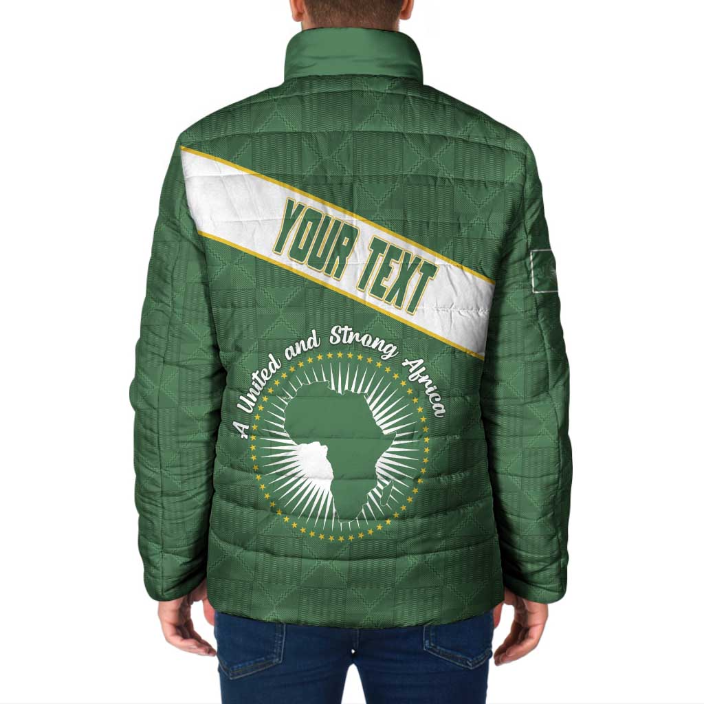 Personalized African Union Day Padded Jacket Emblem With Kente Pattern - Wonder Print Shop