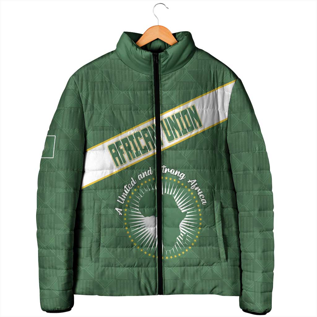 Personalized African Union Day Padded Jacket Emblem With Kente Pattern - Wonder Print Shop